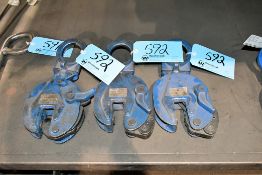 Lot - (3) Vestil Model EPC-20 1 Ton Capacity Vertical Plate Clamps