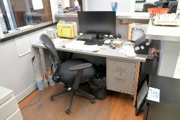 Lot - Desk, Bookcase, 2-Drawer Cabinet, 3-Drawer Cabinet, 4-Drawer Lateral File Cabinet, Etc.