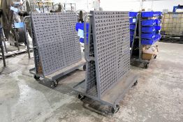 Lot - (2) A-Frame Hanging Bin Carts with Metric Allen Head Capscrews, Washers and Threaded Rod