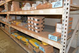 Lot - Twist Lock Plugs, Switches, Outlet Boxes, Gang Boxes and Aluminum Cord Grips on (1) Shelf