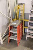 Lot - (1) Keller 6' Fiberglass Step Ladder and (3) Louisville 3' Fiberglass Step Ladders