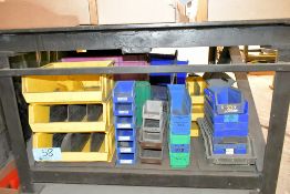 Lot - Plastic Parts Bins Under (1) Table