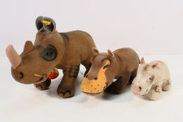 Steiff - A collection of Steiff to include: 'Nosy' rhino with stud and yellow tag (1110/18),