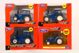 Britains - four 1:32 scale models comprising a Ford 7710 Tractor, Ford 8210 Tractor,