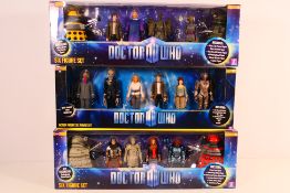 Doctor Who - three 6 Figure Sets (series 6) 11th Doctor wearing cowboy hat, Corroded Cyberman,