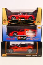 Bburago - Maisto - Three boxed 1/18 scal