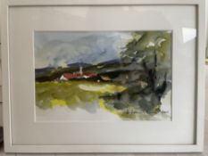 SCHUHENN, WOLFGANG. Aquarell. 'Dorf & Landschaft'. 2001.