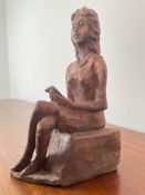 HALLER DONITZEC, Terracotta Figur, sitzend, (1960-1970) Mid-Century. 