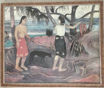 Gerahmter Re-Print, wie Gauguin, hinter Glas. 