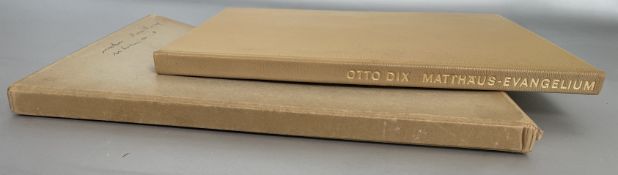 DIX, OTTO. Matthäus Evangelium signiert, Lithographien, in Leder. 