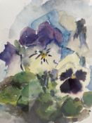 MEHRLE, GERHARD. Aquarell."Veilchen Strauss "1989, signiert und datiert im Bild.