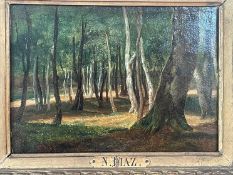 DIAZ De LA PENA, NARCISSE. Ölgemälde von 1849.