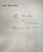 BLOEM, J.C. Het verlangen. Amst., 1921. 118, (8) pp. Lge-8°. Or