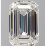 A 10.06 Emerald cut Lab-grown Diamond. Color F, clarity VS1. IGI certified. Cert no: LG735503894.