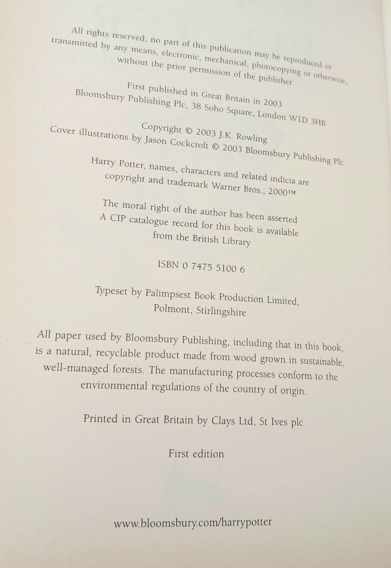 A Parcel of Three First Edition Harry Potter Books Including the misprint edition of Harry Potter - Image 8 of 10