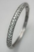 AN 18K WHITE GOLD, DIAMOND SET, HINGED BANGLE. 2.50CT WEIGHT APPROX. TOTAL WEIGHT 17.5G. LIAM 9001