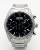 A Tudor Fastrider Chronograph Automatic Gents Watch. Model 42000. Stainless steel bracelet and