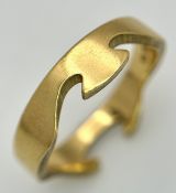 A GEORG JENSEN, 18K YELLOW GOLD, FUSION RING. Size P. 6.1G WEIGHT. SC 9071