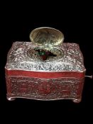 A silver singing bird box unmarked, German, circa 1925. In the manner of Karl Griesbaum, or possibly