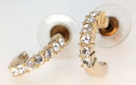 A Pair of Swarovski Crystal stone Set Hoop Earrings. Comes with Swarovski presentation box. Please