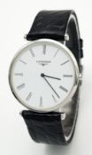 THE ELEGANT LONGINES "SLIMLINE"GENTS WATCH IN STAINLESS STEEL WITH FRESH WHITE DIAL , ROMAN NUMERALS