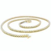 A LAB-GROWN 7CTW DIAMOND NECKLACE SET IN 9K WHITE GOLD. 18 INCH NECKLACE LENGTH. 17.25g TOTAL