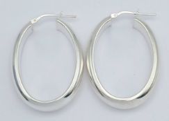 A PAIR OF STERLING SILVER, POLISHED, CREOLE EARRINGS. 5.4G. SIL TREV 2006