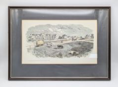 An antique framed print of Bounds Green Almshouses, 1858. Frame 45cm x 33cm. Nice condition.
