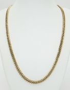 A 9K Yellow Gold Curb Link Chain Necklace. 50cm. 37.3g