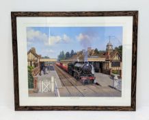 A framed print of 'Sandringham at home' by Malcom Root. Frame size 79cm x 64cm.