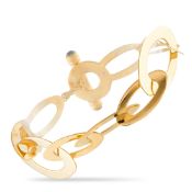 A Roberto Coin Chic and Shine 18K Yellow Gold Link Bracelet. Colorful stones add a subtle pop of
