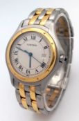 A Vintage Cartier Panthere Cougar Watch. Model 187904. Stainless steel with gold, bracelet and