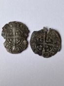 2 x Early HAMMERED SILVER COINS to include EDWARD I Long Cross , Together with another similar.