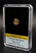 A Replica American Mint 14K Yellow Gold Double Eagle Coin. Limited edition, proof, encapsulated with