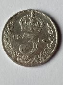 1914 SILVER MAUNDY THREE PENCE COIN. Extra fine condition. High grade coin, please see pictures.
