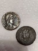 2 x Interesting ROMAN COINS with Raised Detail to Both Sides. Please see pictures.