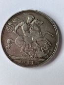 1889 SILVER CROWN coin. Queen Victoria Jubilee Head. Full Silver Crown. Extra Fine Condition. Having