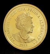 A 2022, QUEEN ELIZABETH II, LEST WE FORGET,£1 COIN. 8.1G. 22K GOLD. 10168 - 2