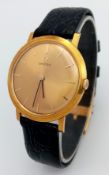 A Vintage (c.1970) Ultra-Thin 18K Gold Omega Mechanical Gents Watch. Hand-wind movement. Calibre