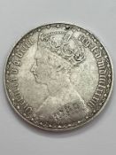 1883 SILVER GOTHIC FLORIN coin. About Very Fine with Exceptional Detail to reverse. A High grade