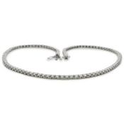 A SUBSTANTIAL 9K WHITE GOLD 22CTW ROUND CUT LAB GROWN DIAMOND TENNIS NECKLACE.