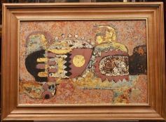 "Abstract", 20th Century. 40 x 60 cm. Lacquer. Signed lower right. Artist unknown. This work is