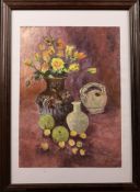 "Still Life" by Trinh Nha, 68 x 48.5 cm, Oil on canvas. Signed in the lower right corner. Trinh Nha: