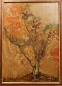 "Abstract", 20th Century. 63 x 44 cm. Lacquer. Signed lower right. Artist unknown. This work is