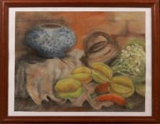 "Still Life" by Trinh Nha, 44 x 57 cm, Oil on canvas. Signed in the lower right corner. Trinh Nha: