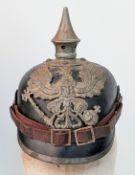 1915 Model Imperial German Pickelhaube. A nice example of the last of the line spiked helmet as they