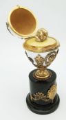 A Russian Style Diamond Set Gilded Silver and Enamel Surprise Egg. Russian Imperial style ‘Easter