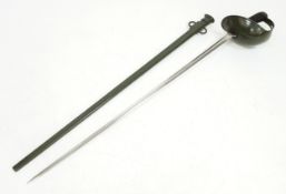 An Indian (service) British Army Pattern 1908 Cavalry Sword. Chequered wooden pistol form grip. Full