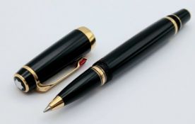 A Montblanc Boheme Black Resin and Gold-Plated Rollerball Pen. 12cm. TTB065.