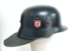 3rd Reich M34 Feuerschuts-Polizei (Fireman’s) Double Decal Helmet with liner, chinstrap and Nape
